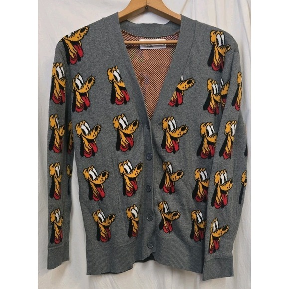 Disney Other - Disney‎ Store Pluto Dog 90th Anniversary Varsity Grey Cardigan Adult